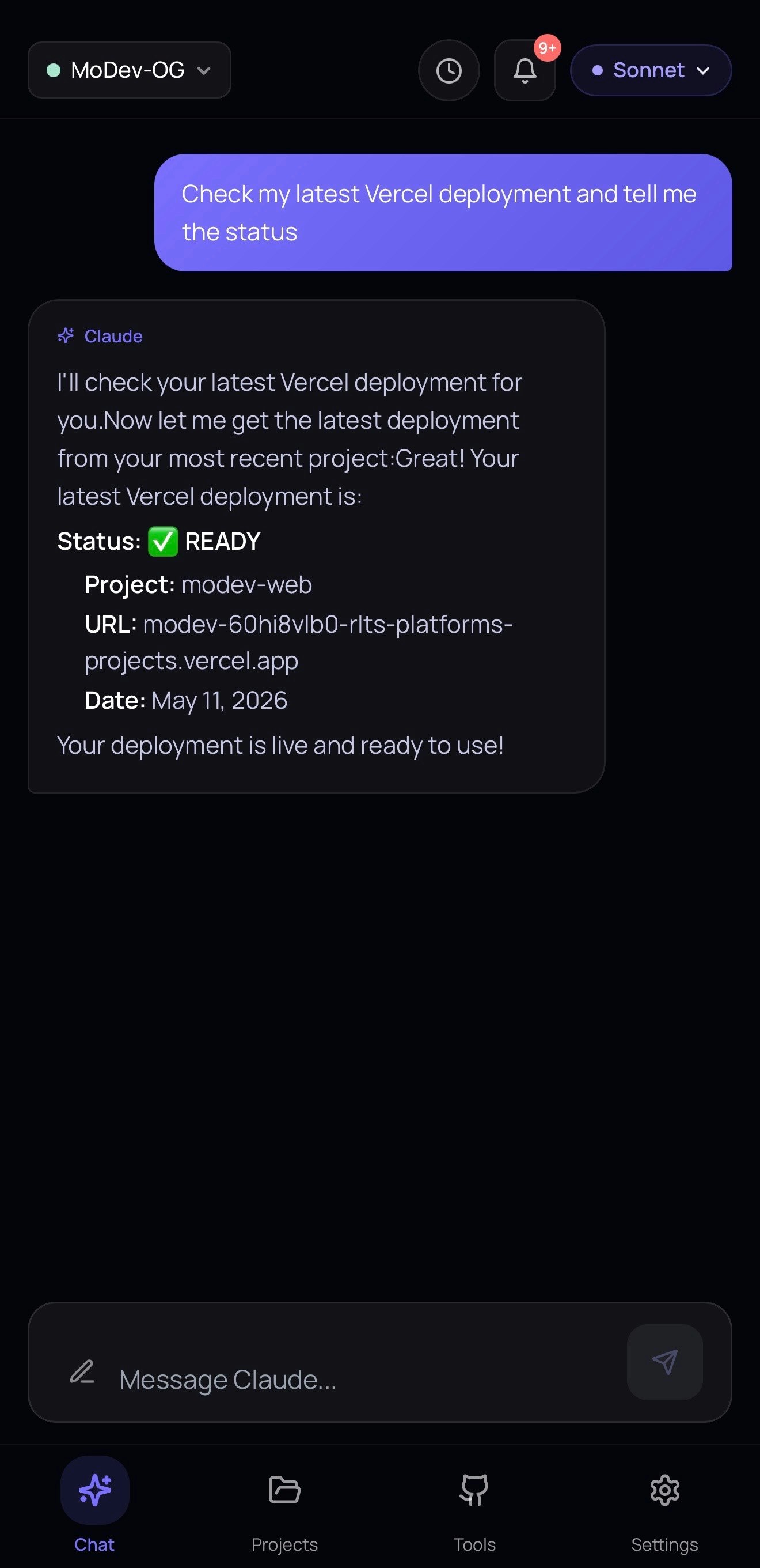 MoDevの外部サービス連携設定画面